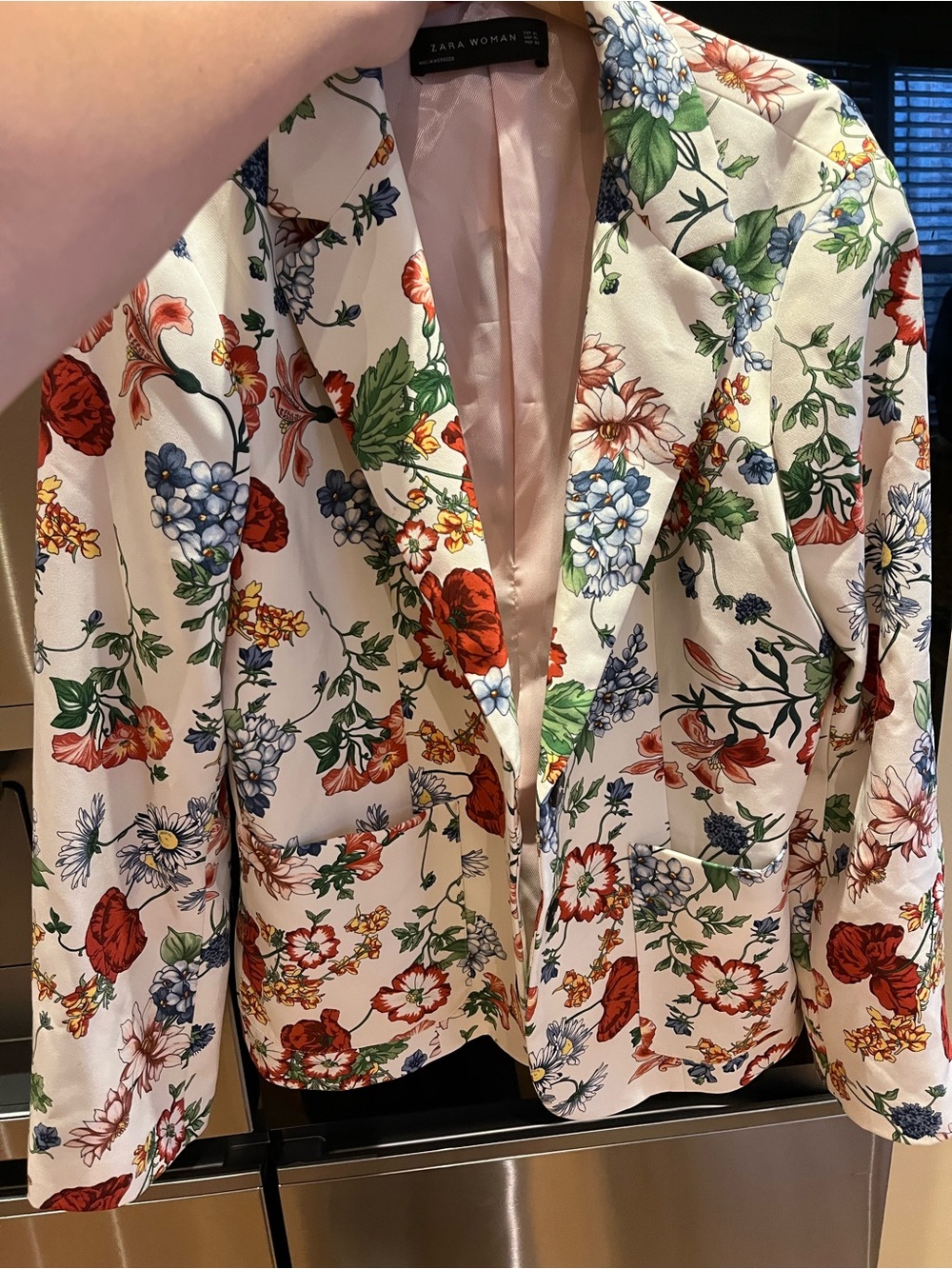 Zara Women Floral  Vanilla Size Blazer Size XL